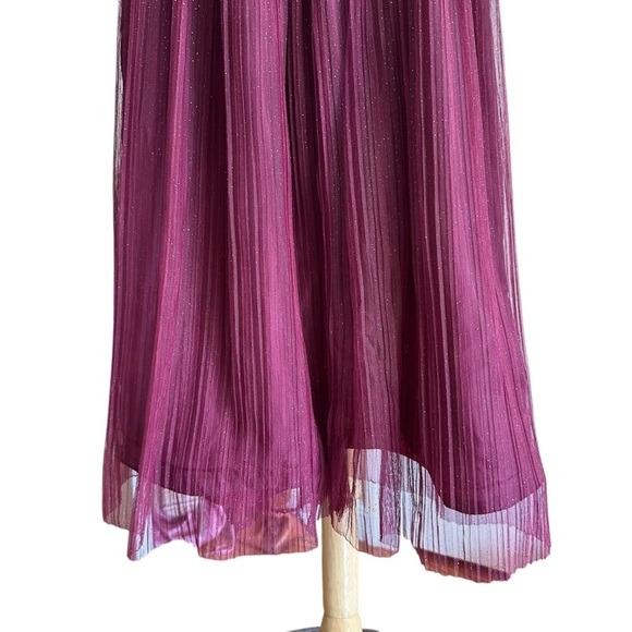 NANETTE Tulle and Lace Sparkly Burgundy Party Dress Flower Girl Princess Size 8 - Picture 7 of 14